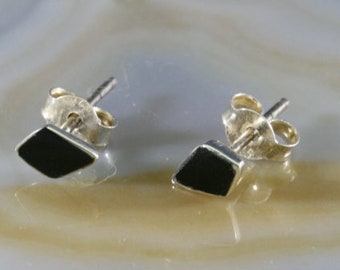 Onyx, ear studs, 925 sterling silver