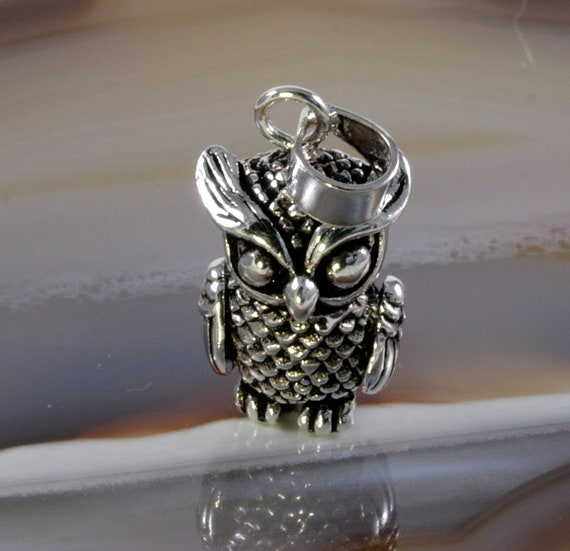 Owl Pendant, 925 Sterling Silver