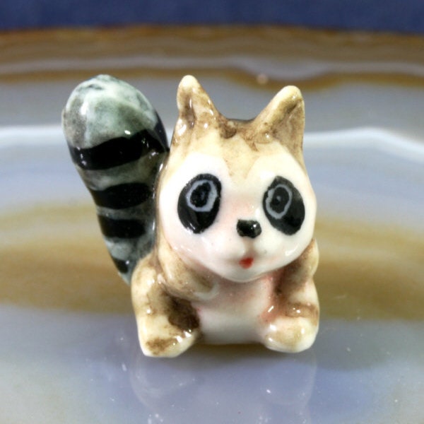 Raccoon, miniature, porcelain