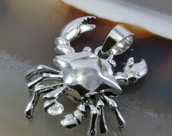 Crab, pendant, articulated, 925 sterling silver