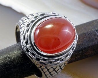 Carnelian and silver ring