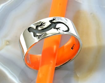 Gecko, Ring, 925 Sterling Silber