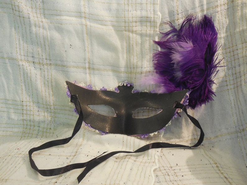 Masquerade Mask--hand embellished purple