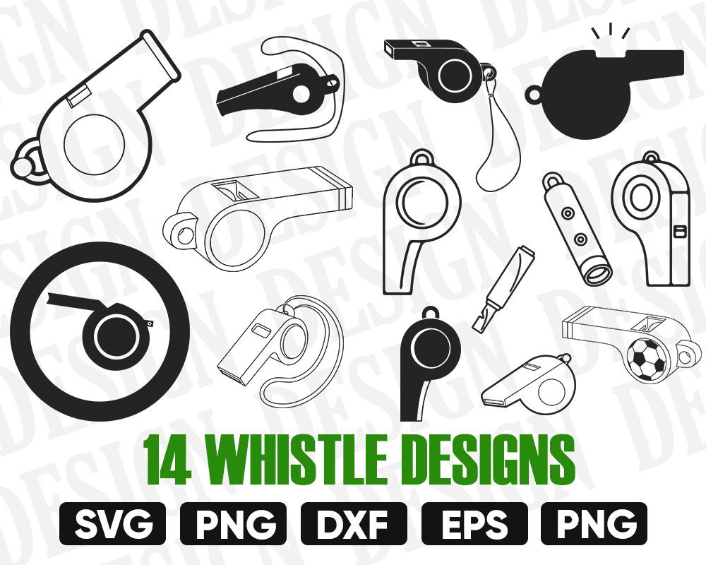 WHISTLE SVG, Coach Whistle SVG, whistle cut files, sports whistle clipart, Whistle svg Bundle, whistle silhouette, whistle stencil, dxf, png