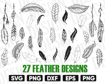 FEATHER SVG, Feather clipart, feather SILHOUETTE, Feather vector, Feather cutting, feather outline, boho Feather, feather outline, design