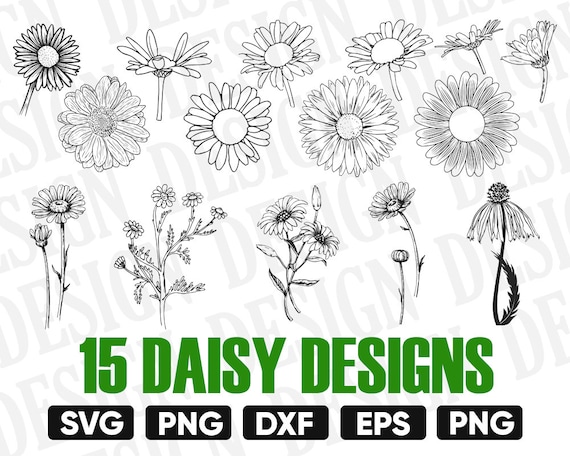 Download Daisy svg bundle flower svg daisy cut file floral svg | Etsy