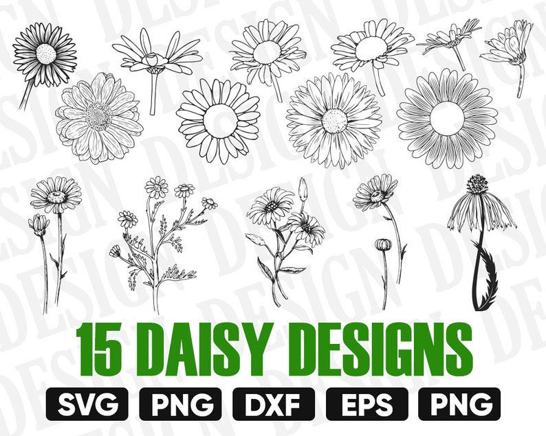 Download Daisy svg bundle flower svg daisy cut file floral svg | Etsy