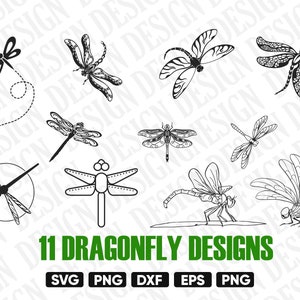 DRAGONFLY SVG, dragonfly clipart, dragonfly silhouette, insect svg, Bug png, dragonfly vector, dragonfly stencil, dxf, SVG Cutting files