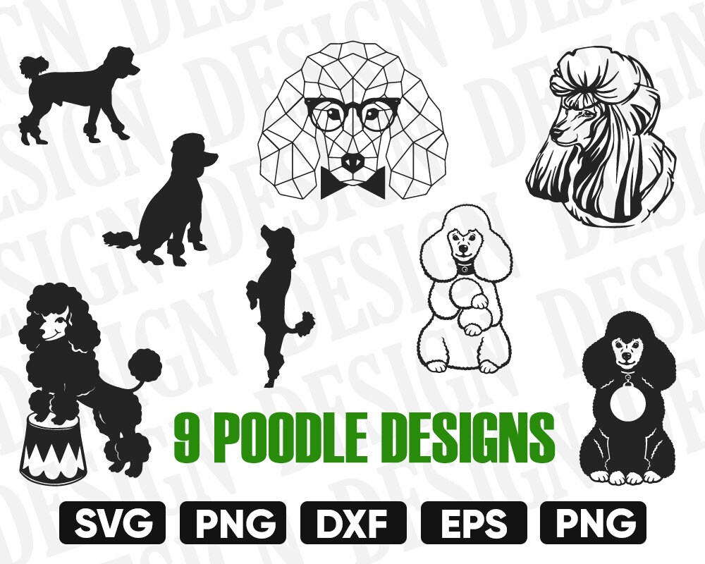 Poodle svg bundle dog svg poodle silhouette poodle clipart | Etsy