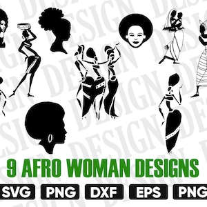 AFRO WOMAN SVG, black woman svg, afro silhouette, afro hair svg, afro lady vector, african woman clipart, Woman Clipart, iron-on, stencil