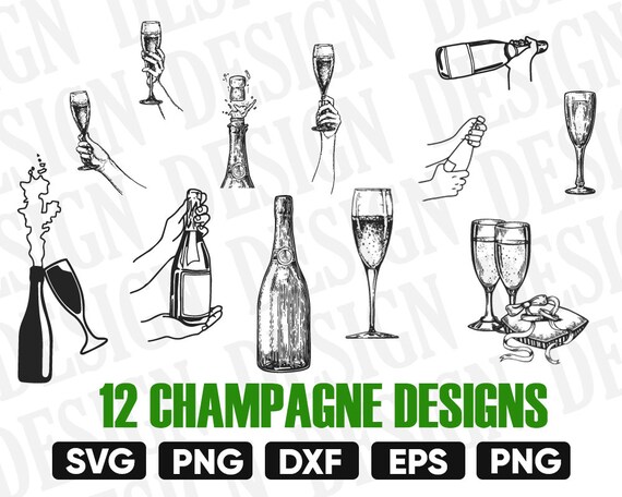 Download Champagne Svg Party Svg Wine Svg Alcohol Svg Wedding Svg Etsy
