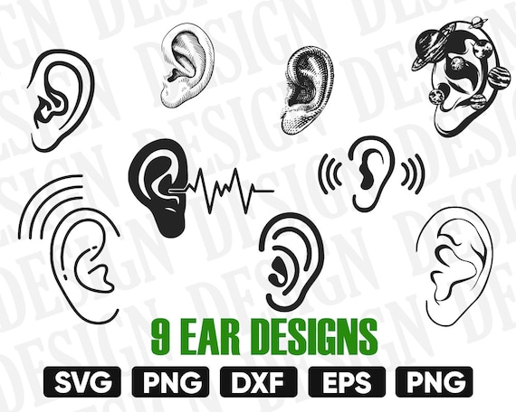 Download Ears Svg Human Ears Svg Ears Svg Ear Silhouette Svg Dxf Etsy