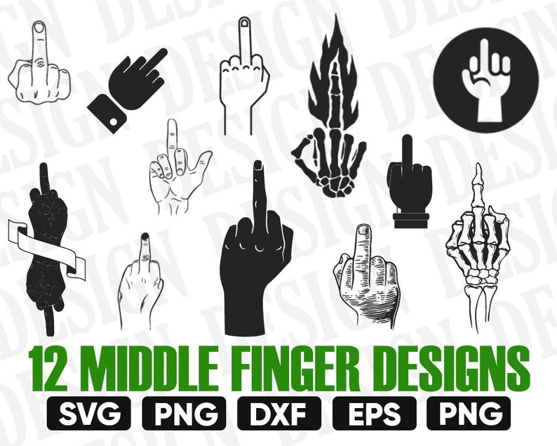 Download Middle finger svg skeleton hand svg finger svg hand sign | Etsy