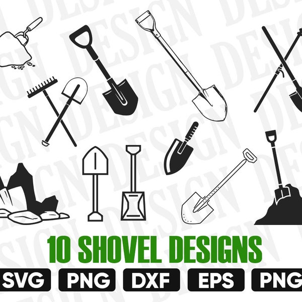 shovel svg, shovel clipart, shovel vector, gardening svg, svg files silhouette, miner shovel, repair tool svg, shovel cutting files, dxf