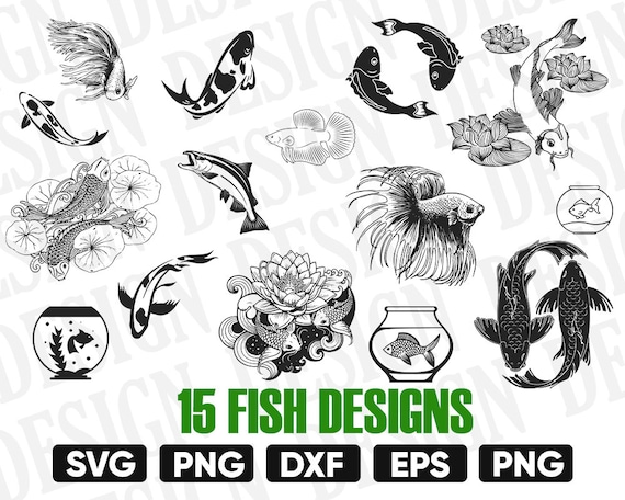 Download Fish Svg Fish Silhouette Fish Monogram Fish Clipart Etsy