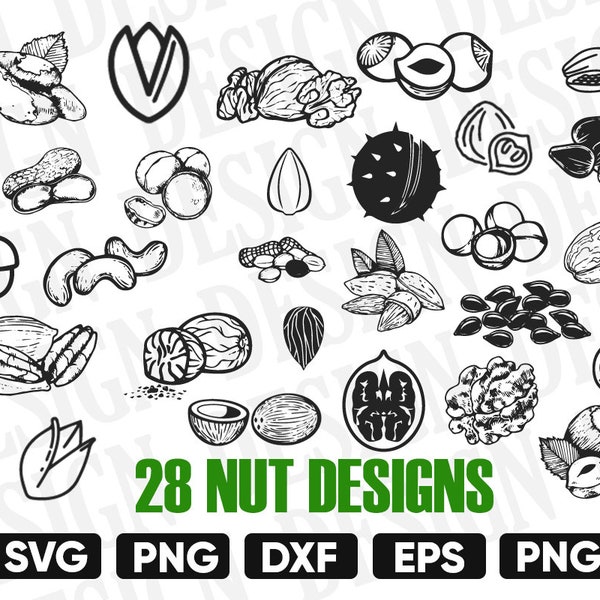 nut svg bundle, nutcracker svg, nuts vector, silhouette nut, walnut vinyl file, walnut svg files, walnut clipart, iron-on, cut file, dxf