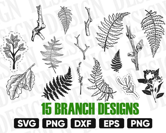 Download Branch Svg Leaves Clipart Leaf Vector Hand Drawn Leaves Etsy