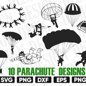 parachute svg, parachute vector, parachuting svg, skydive svg, skydiving svg, parachute dxf, parachute clip art, parachute silhouette, dxf