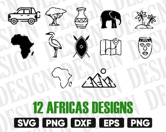 AFRICA SVG, african animal svg, safari svg, africa silhouette, africa vector, africa clipart, africa stencil, african animal Vector, safari