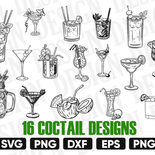 coctail svg, margarita coctail, coctails svg bundle, mexican birthday svg, silhouette cameo svg, bar svg, party svg, gafas svg coctail dxf