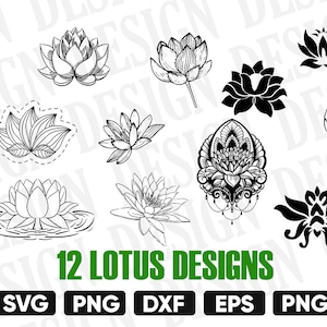 lotus svg, flower svg, lotus clipart, lotus silhouette, lotus vector, lotus flower clipart, lotus dxf, lotus cut file, yoga svg, stencil eps