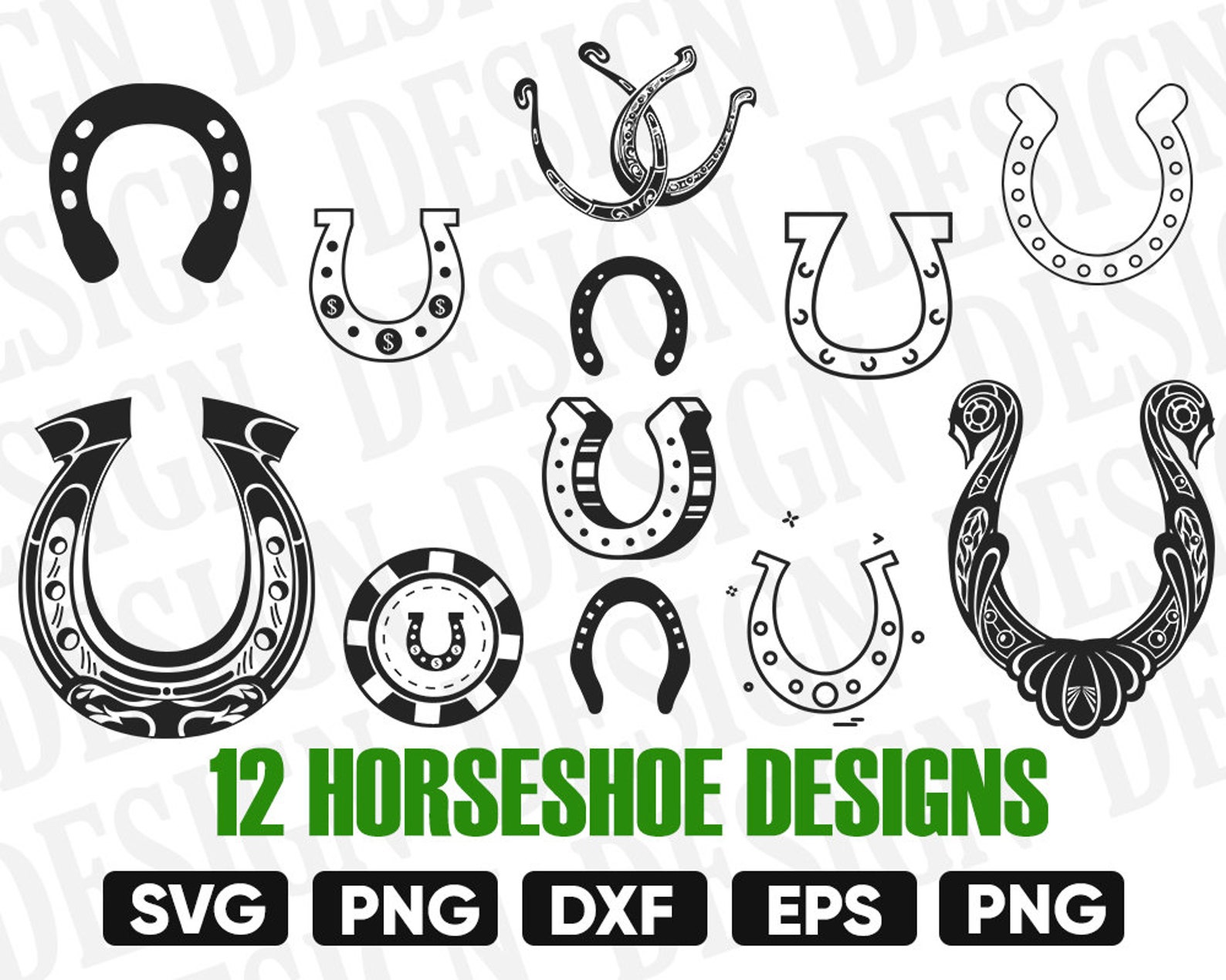 Horseshoe Svg Horseshoe Dxf Horseshoe Silhouette Horseshoe Etsy