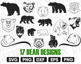 bear silhouette, bear design, Bear vector, bear svg, mama bear svg, papa bear svg, Bear DXF, bear stencil, bear family svg, bear Bundle