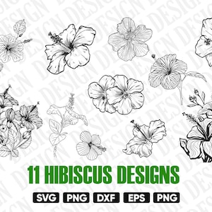 HIBISCUS SVG, Blume Svg, Blumen Clipart, Hibiskus Vektor, Hibiskus Clipart, Hibiskus geschnitten Datei, Hibiskus Silhouette, Blume Schablone, Dxf