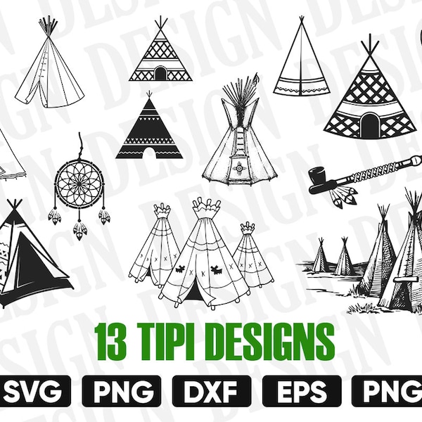 TIPI SVG, Teepee Tent svg, Teepee Vector, Indian Teepee SVG, Tipi Tent Svg, native american tribe, Teepee silhouette, Tribal Svg, Cut File