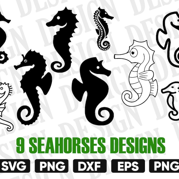 SEAHORSE SVG, sea animal svg, seahorse Silhouette, seahorse Cricut, seahorse clipart, seahorse dxf, sea horse cut file, seahorse stencil dxf