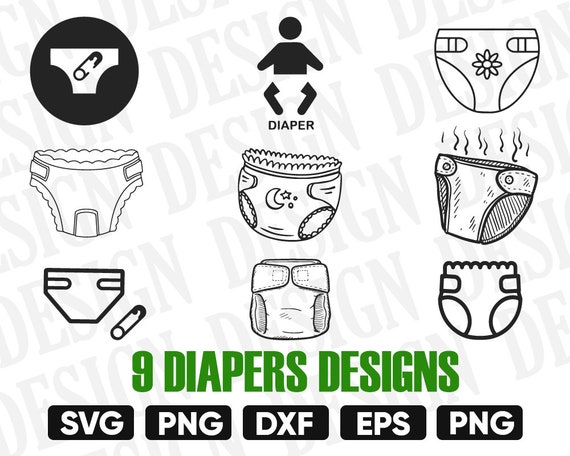Download Diapers svg bundle baby diapers svg diapers silhouette | Etsy