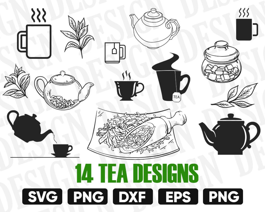 TEA SVG, Cup Svg, Tea Cup Svg, Tea Vector, Tea Silhouette, Tea Clipart
