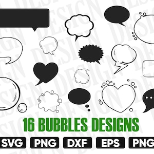 BOLHAS SVG, vetor de bolhas, clipart de bolhas, clipart de bolha de fala, design de bolhas, impressão de bolhas, vetor de bolhas de fala, silhueta de quadros