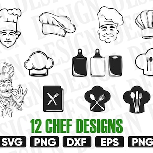 chef svg, kitchen svg, cooking svg, svg files for cricut, chef clipart, cook svg, chef hat svg, chef vector, chef silhouette svg, chef dxf