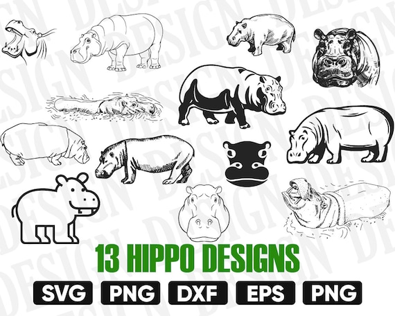 Download Hippo Svg Hippo Clipart Animal Svg Zoo Svg Hippo Face Svg Etsy