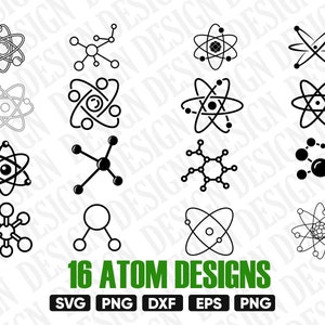 ATOM SVG, Atomvektor, Atom Clipart, Wissenschaft Svg, Wissenschaft Silhouette, Atom schneiden Datei, Atom Dxf, Wissenschaft Vektor, Atom Symbol Clipart Png
