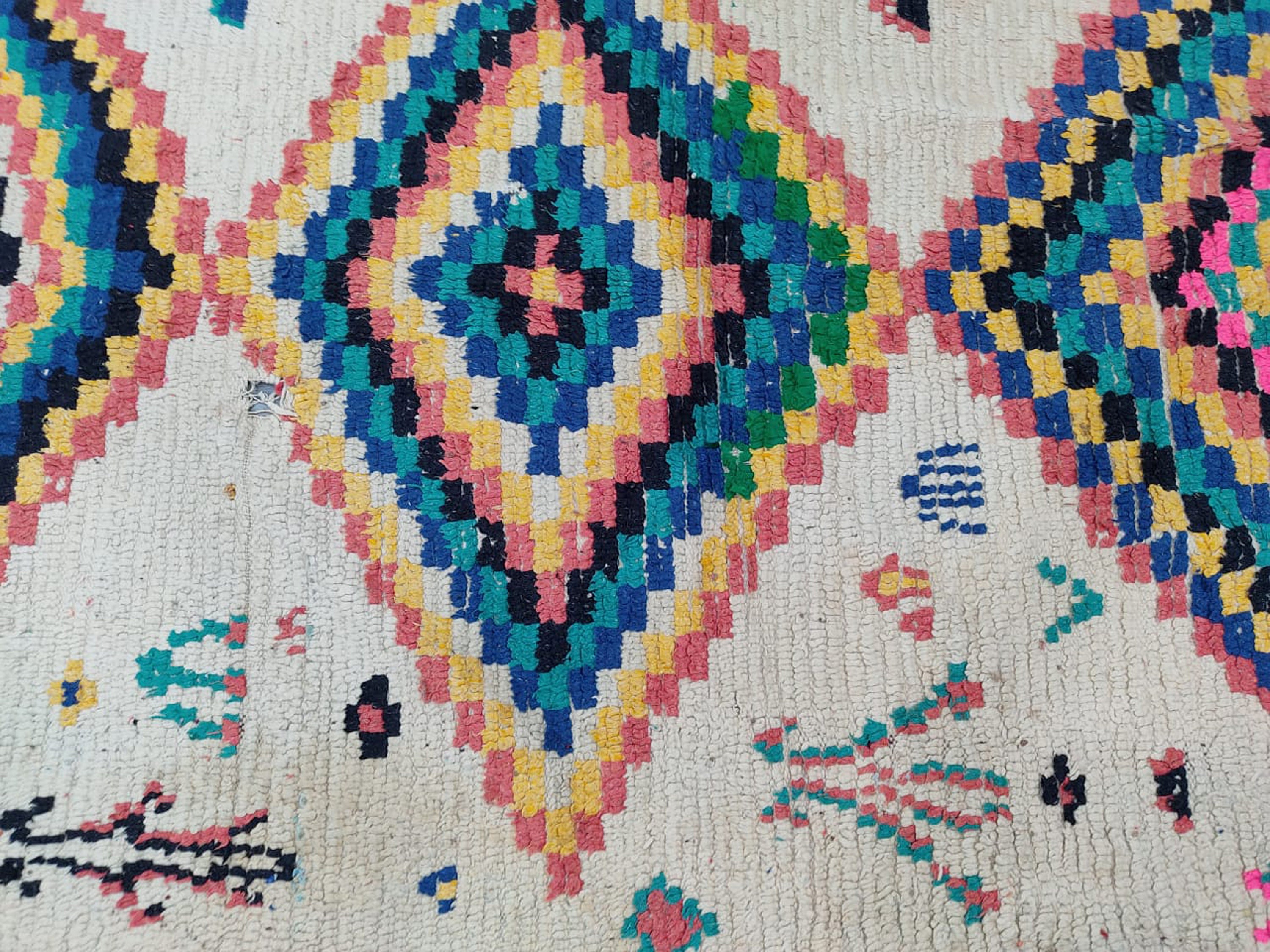 White moroccan rug 5x8 Woven berber rug Vintage wool rug | Etsy