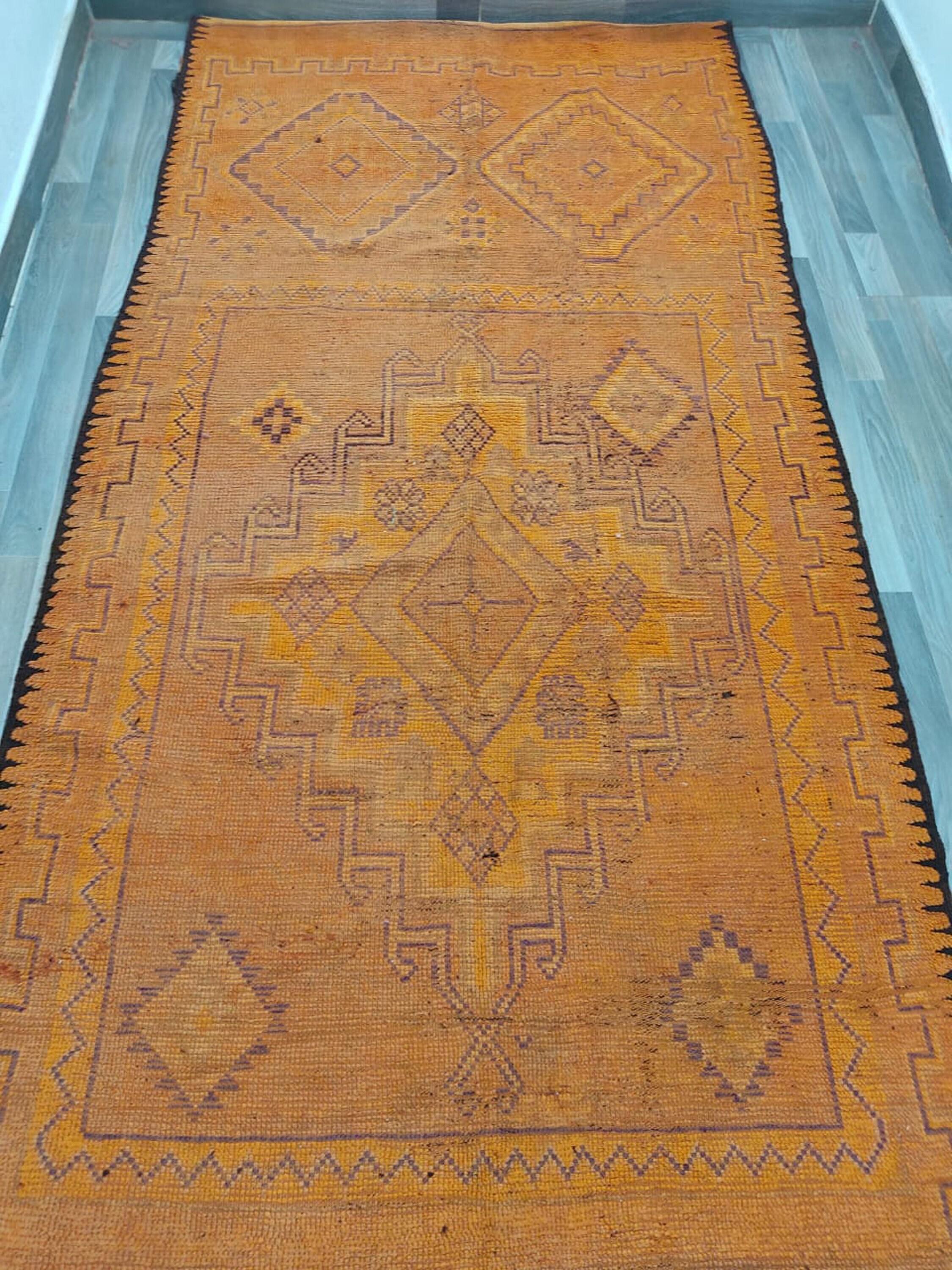 Orange Runner Rug 5x15 Wool Runner Rug Large Runner Rug Etsy