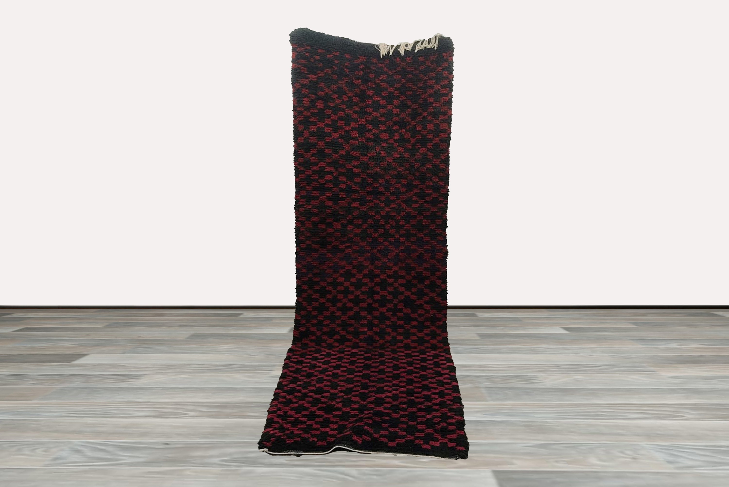 Black and red runner 3x10 yarns runner rug moroccan runner Etsy