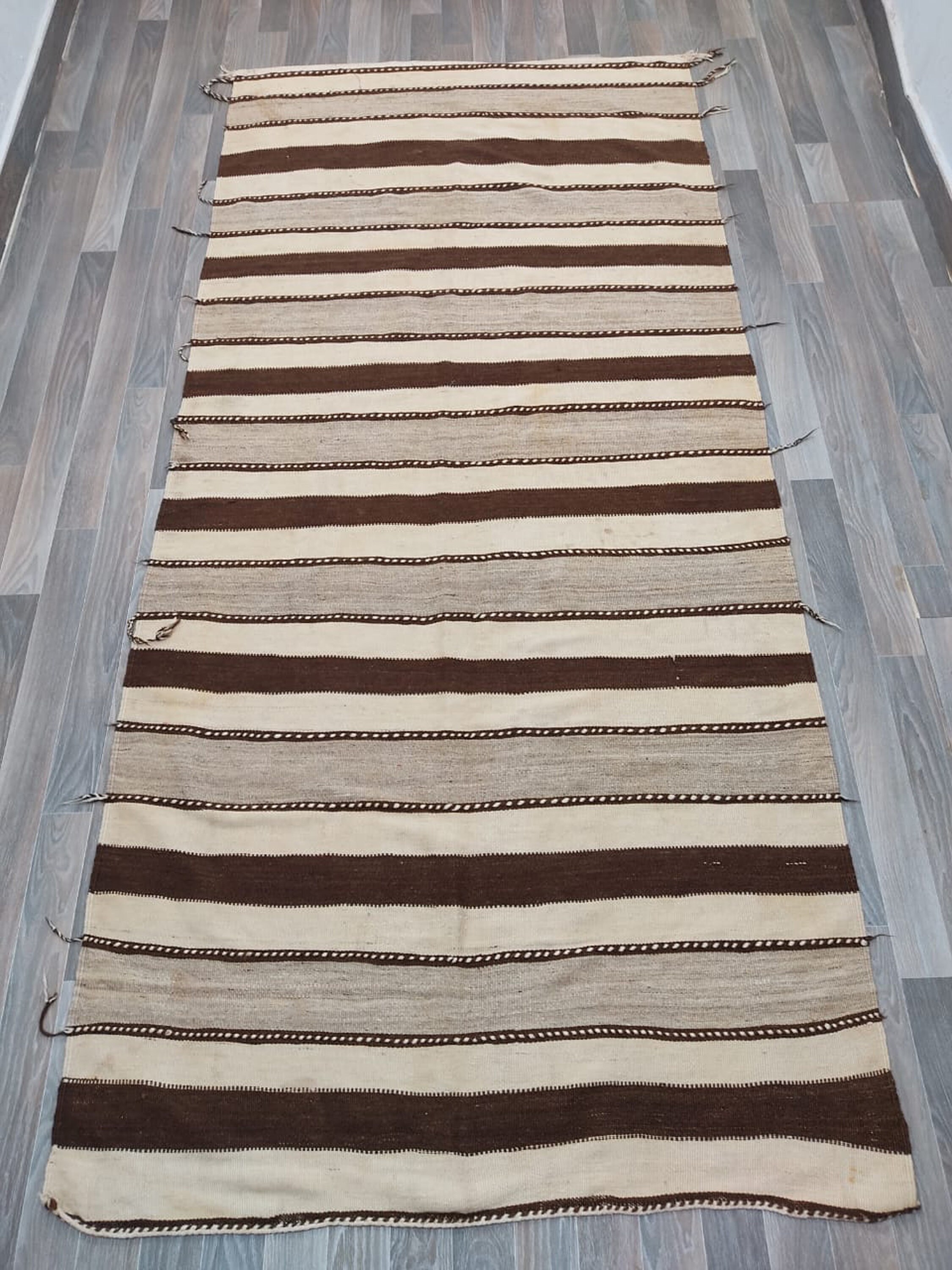 4x9 moroccan kilim rug wool blanket rug vintage wool Etsy