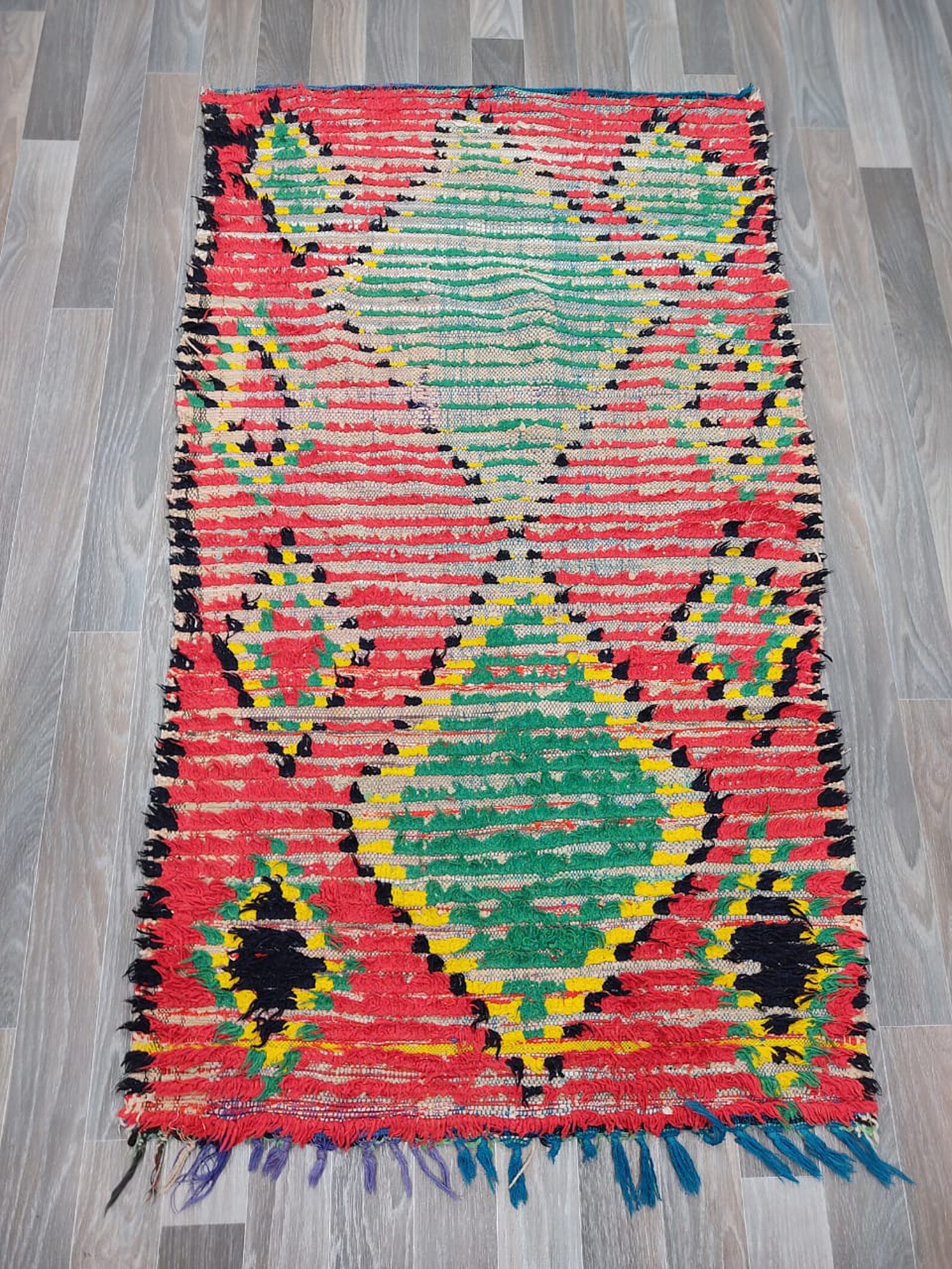 3x5 small red rug moroccan cotton rug boucherouite rug Etsy