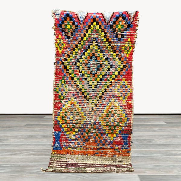 Authentic Vintage Rug, Moroccan Rug, Wool Berber Rug, 3x6 feet berber Moroccan vintage runner rug.