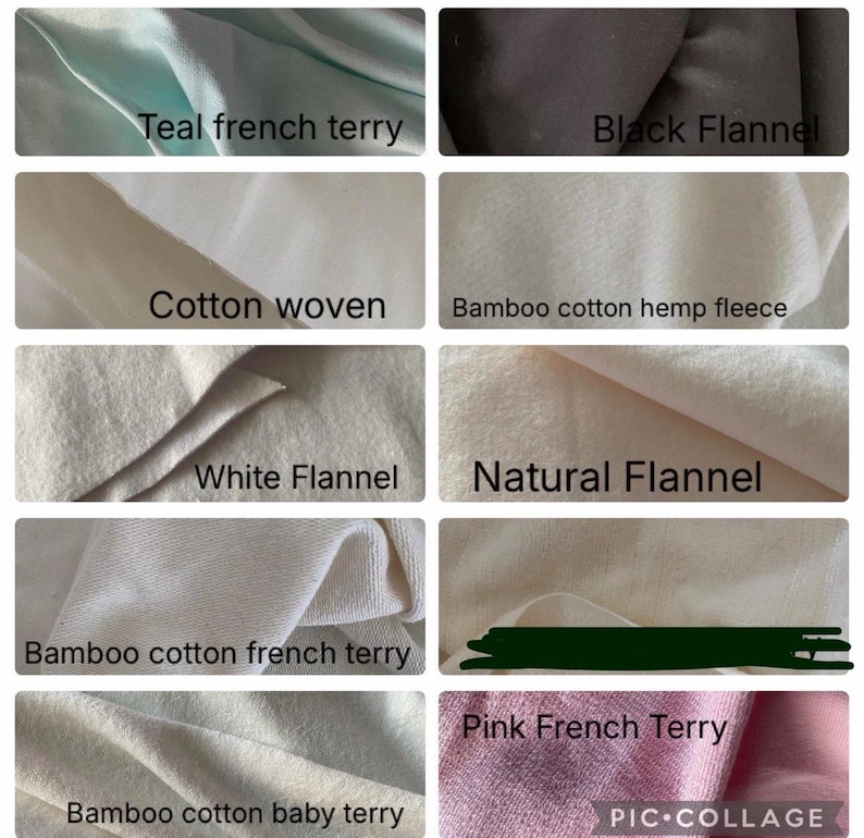 WINGLESS Organic Hemp Bamboo Cotton Booster Pack-Natural Pantyliners- Inserts- Set of 5 image 2