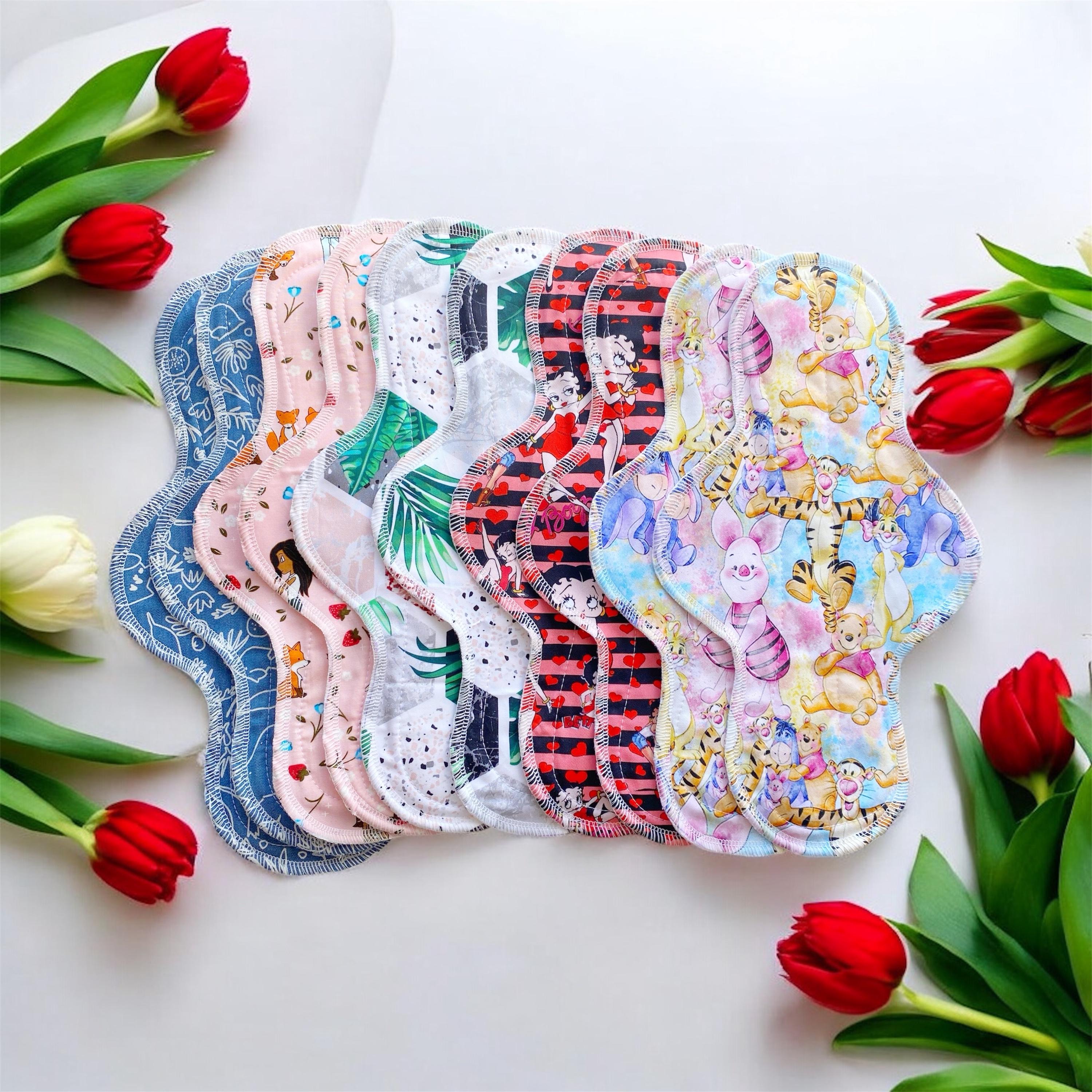 Reusable Cloth Pad (12 inch): Organic Cotton Hemp Core, Heavy Flow