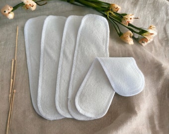 WINGLESS Organic Cotton Bamboo Waterproof Booster Pack-Natural Panty liners with Softshell- Inserts- Set of 5