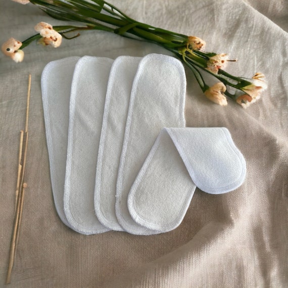 Organic Linen Bamboo Cotton Hemp Panty Liners - Waterproof Wingless Booster, Set of 5