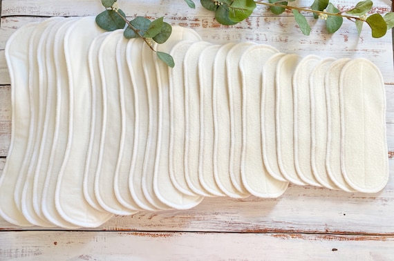 WINGLESS Organic Hemp Bamboo Cotton Booster Pack-Natural Pantyliners- Inserts- Set of 5