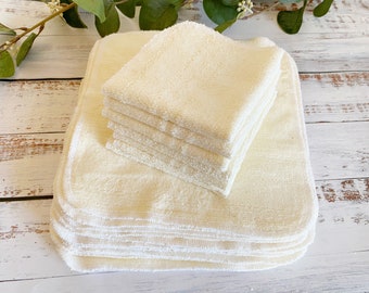 Organic Bamboo Cotton Facial Wipes- 9x9 inches- Washcloths for babies -Oil Cleansing Rub- Toilet Paper-Bath Napkin- Set of 6-12