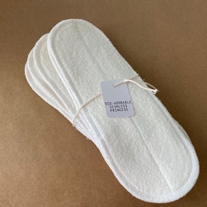 WINGLESS Organic Hemp Bamboo Cotton Booster Pack-Natural Pantyliners- Inserts- Set of 5 image 3