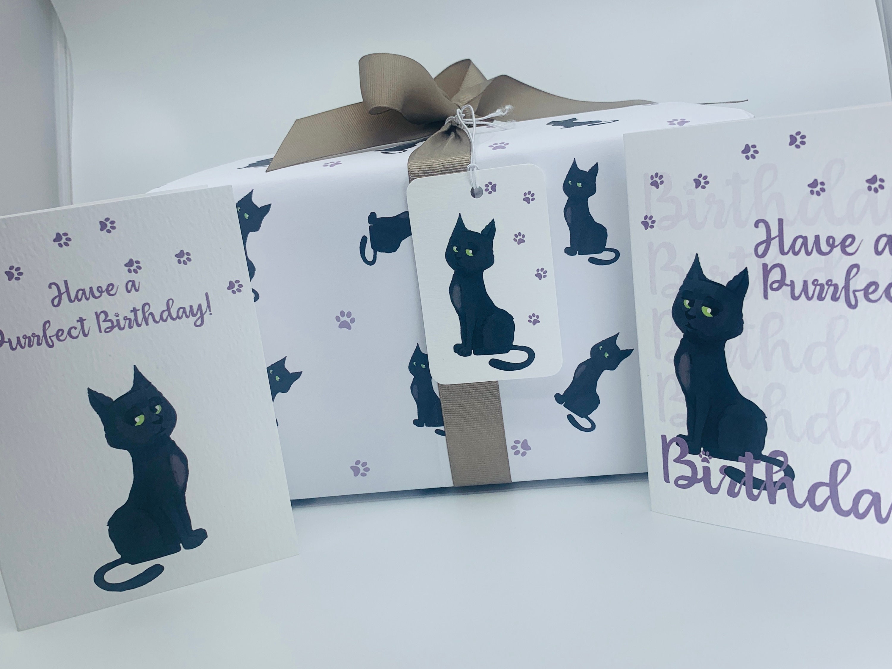 Cute Cats Wrapping Paper 700 x 500mm POPPY Cat Themed Gift Etsy